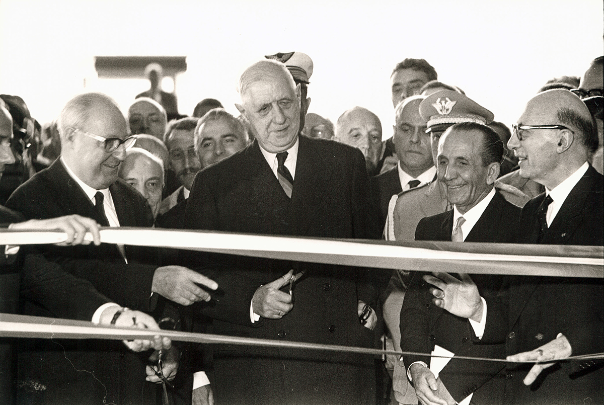 Inauguration du tunnel du Mont-Blanc, 16 juillet 1965