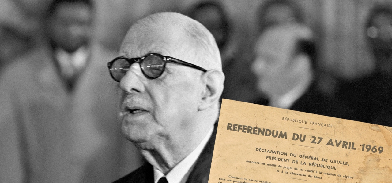 Médaille Vermeil Général De Gaulle - Le Départ 28 Avril 1969 - Franklin (1990)
